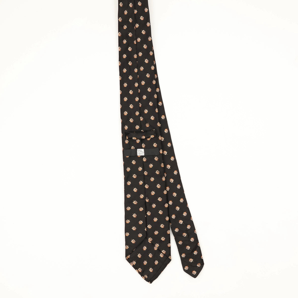 Back Back of Vintage 1990's Saks Fifth Avenue Geometric Patterned Tie