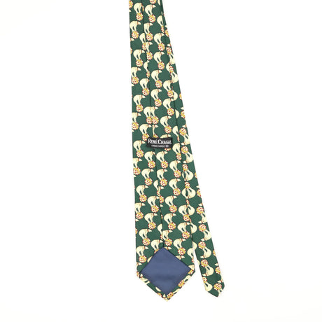 Back Back of Vintage 1990's Rene Chagal Polar Bear Animal Print Patterned Tie