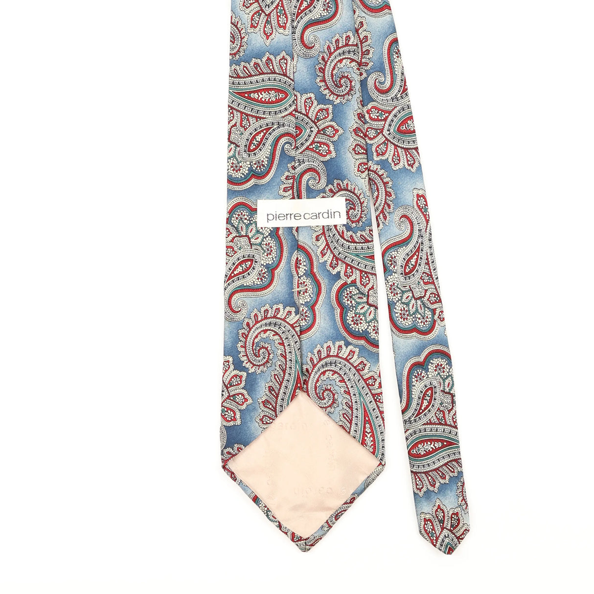 Back Detail of Vintage 1990's Pierre Cardin Paisley Patterned Tie