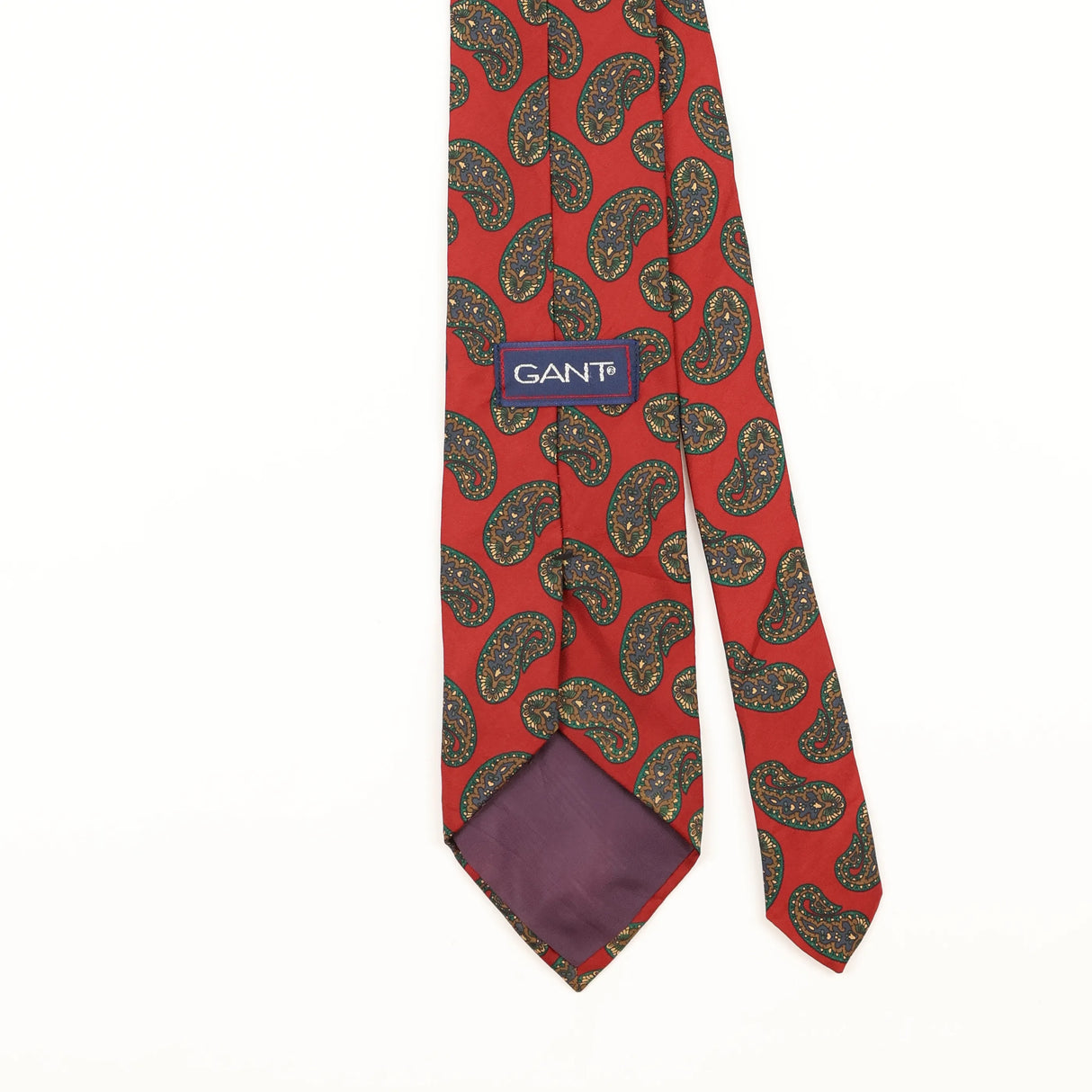 Back Detail of Vintage 1990's Gant Paisley Patterned Tie