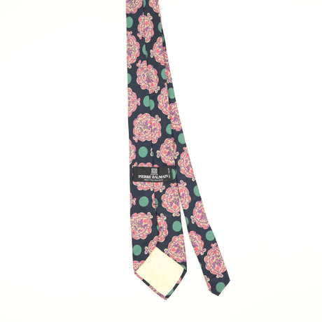 Back Back of Vintage 1990's Pierre Balmain Floral Patterned Tie