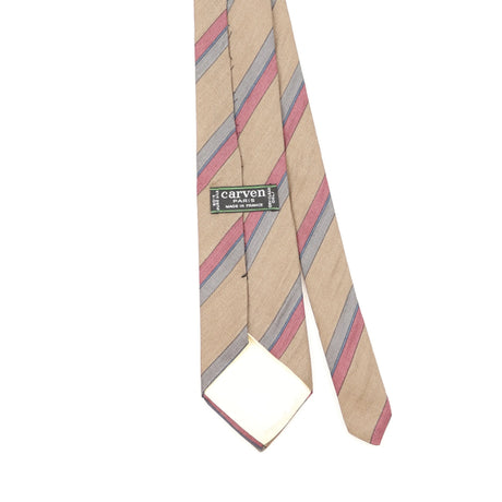 Back Detail of Vintage 1980's Carven Striped Patterned Tie