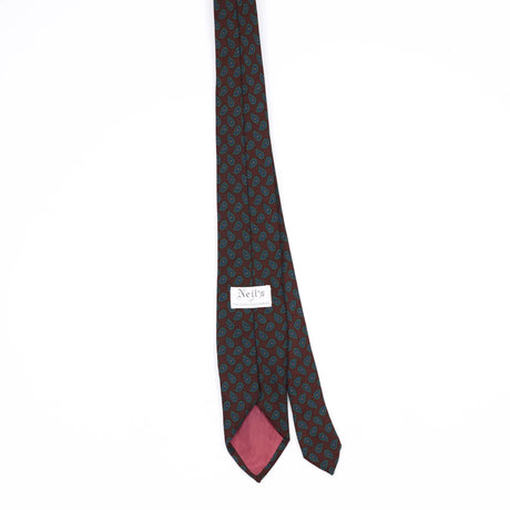 Back Back of Vintage 1980's Paisley Patterned Tie