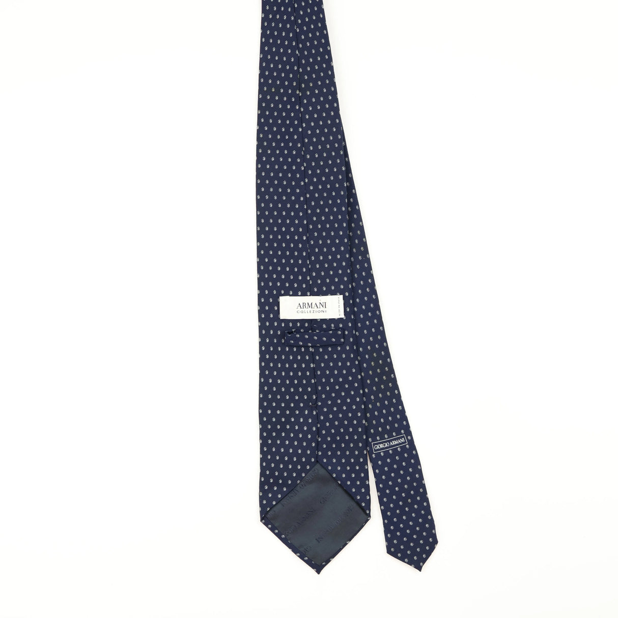 Back of Vintage 1990's Giorgio Armani Geometric Patterned Tie