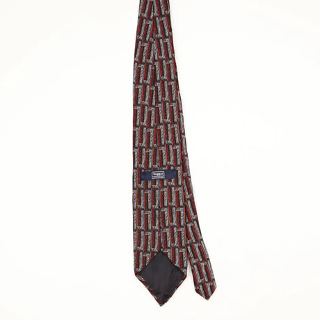 Back Back of Vintage 1990's Haggar Geometric Patterned Tie