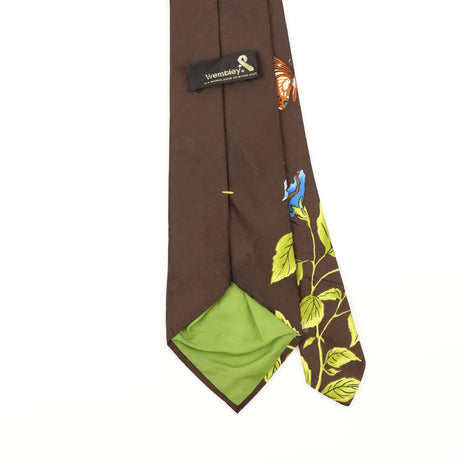 Back Detail of Vintage 1980's Wembley Butterflies Animal Print Patterned Tie