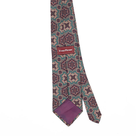 Back Back Detail of Vintage 1990's Evan Picone Mosaic Geometric Patterned Tie