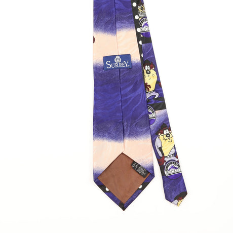 Back Detail of Vintage 1990's Surrey Colorado Rockies Taz Cartoon Patterned Tie