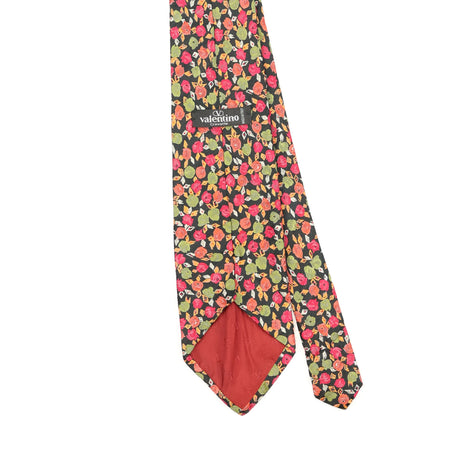 Back Back Detail of Vintage 1990's Valentino Flowers Floral Patterned Tie