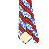 Back Back Detail of Vintage 1980's Geometric Patterned Tie