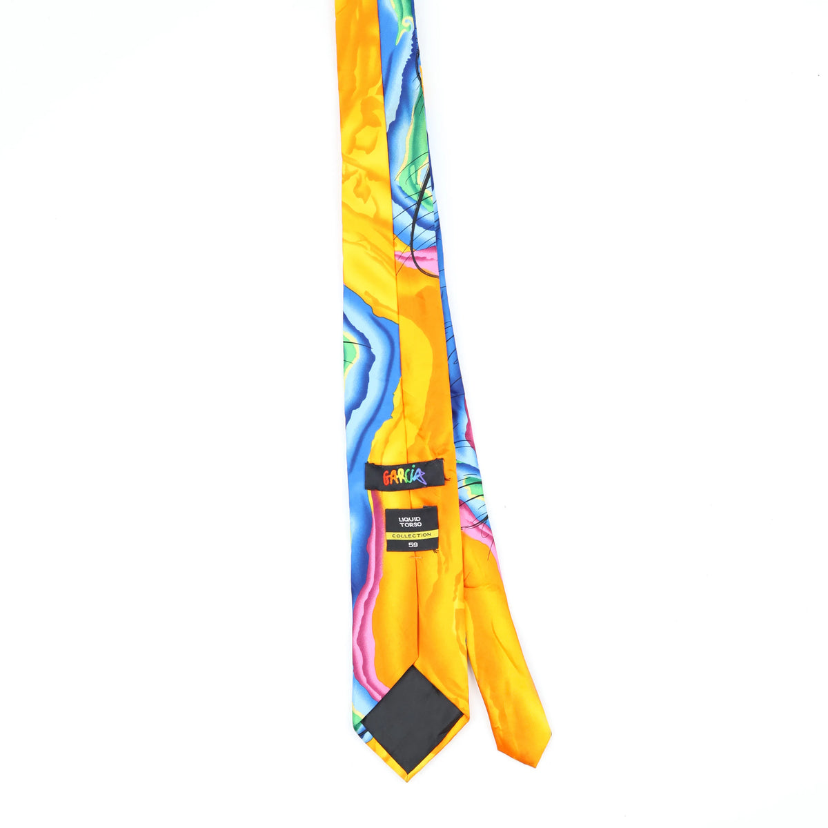 Back Back of Vintage Jerry Garcia Liquid Torso Abstract Patterned Tie