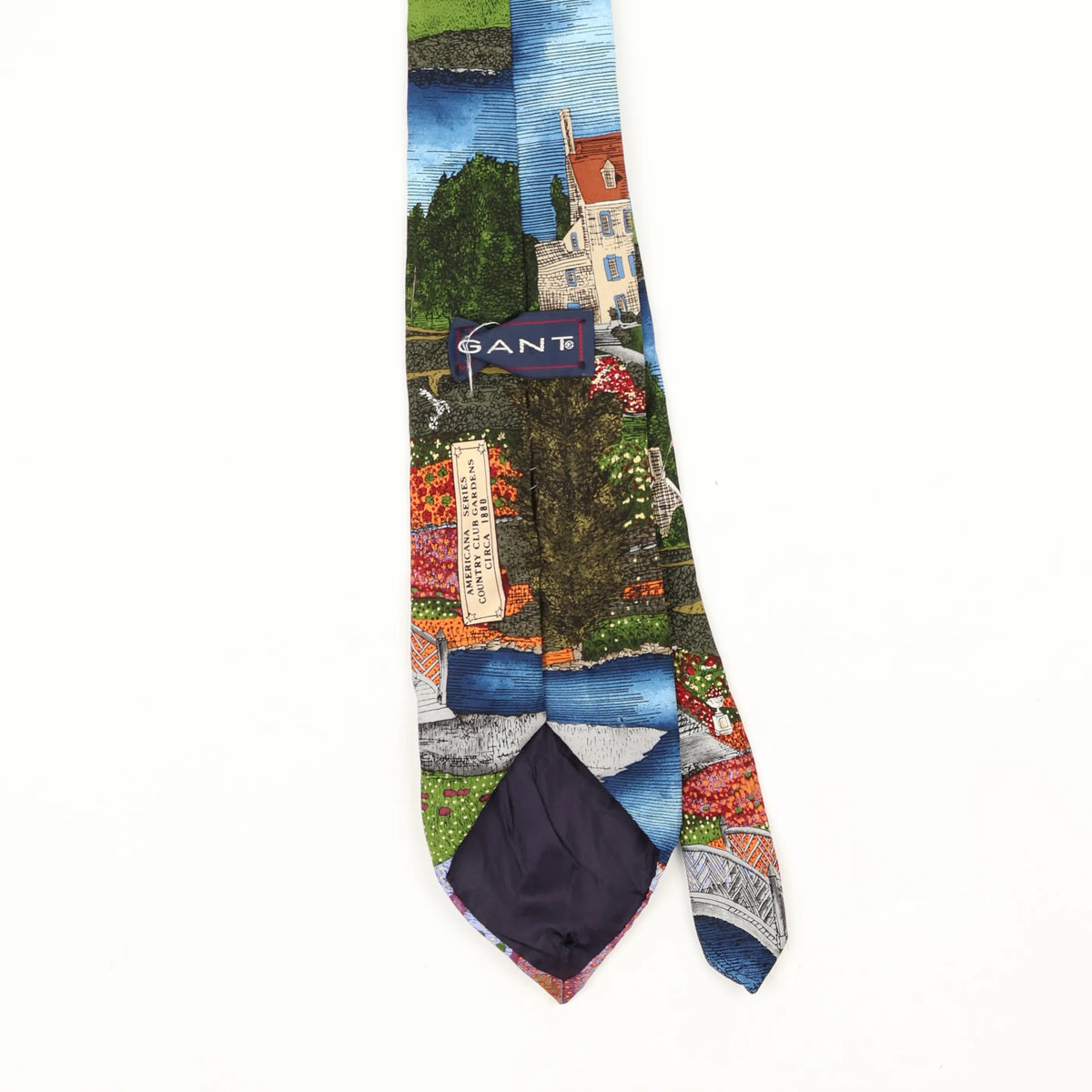 Back Back Detail of Vintage 1990's Gant Landscape Abstract Patterned Tie