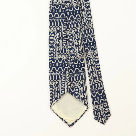 Back Detail of Vintage Aztec Geometric Patterned Tie