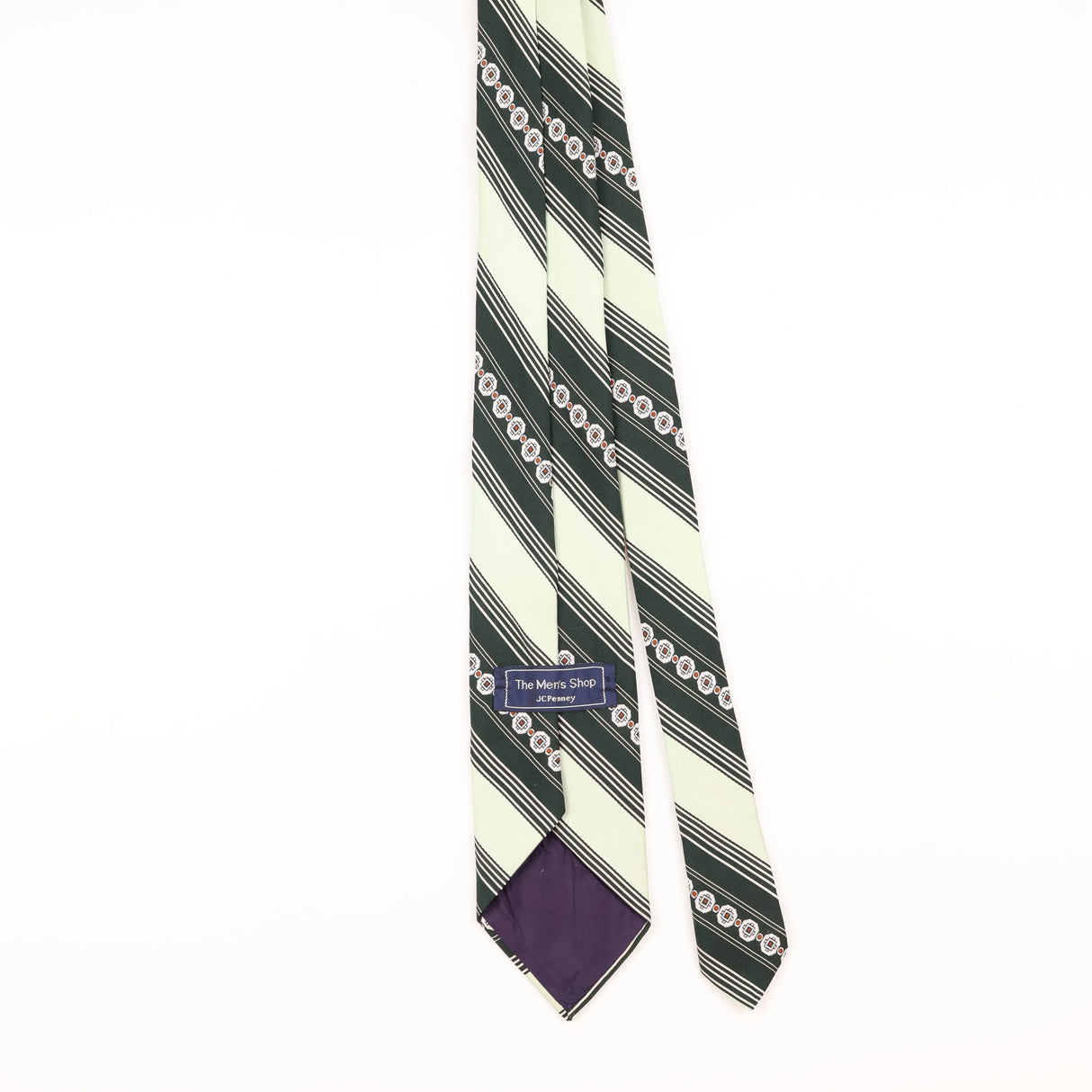 Back of Vintage 1980's J. C. Penney Repp Striped Patterned Tie
