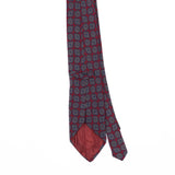 Back Back Detail of Vintage 1990's Foulard Geometric Patterned Tie