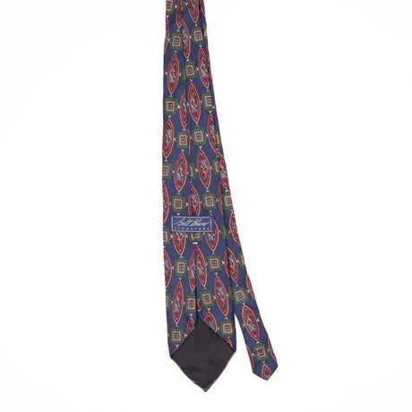 Back Back of Vintage 1990's Bill Blass Geometric Patterned Tie