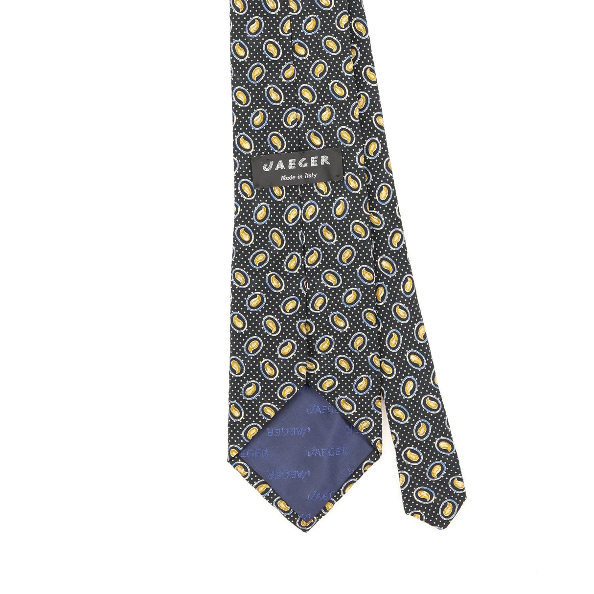 Back Back Detail of Vintage 1990's Jaeger Paisley Patterned Tie