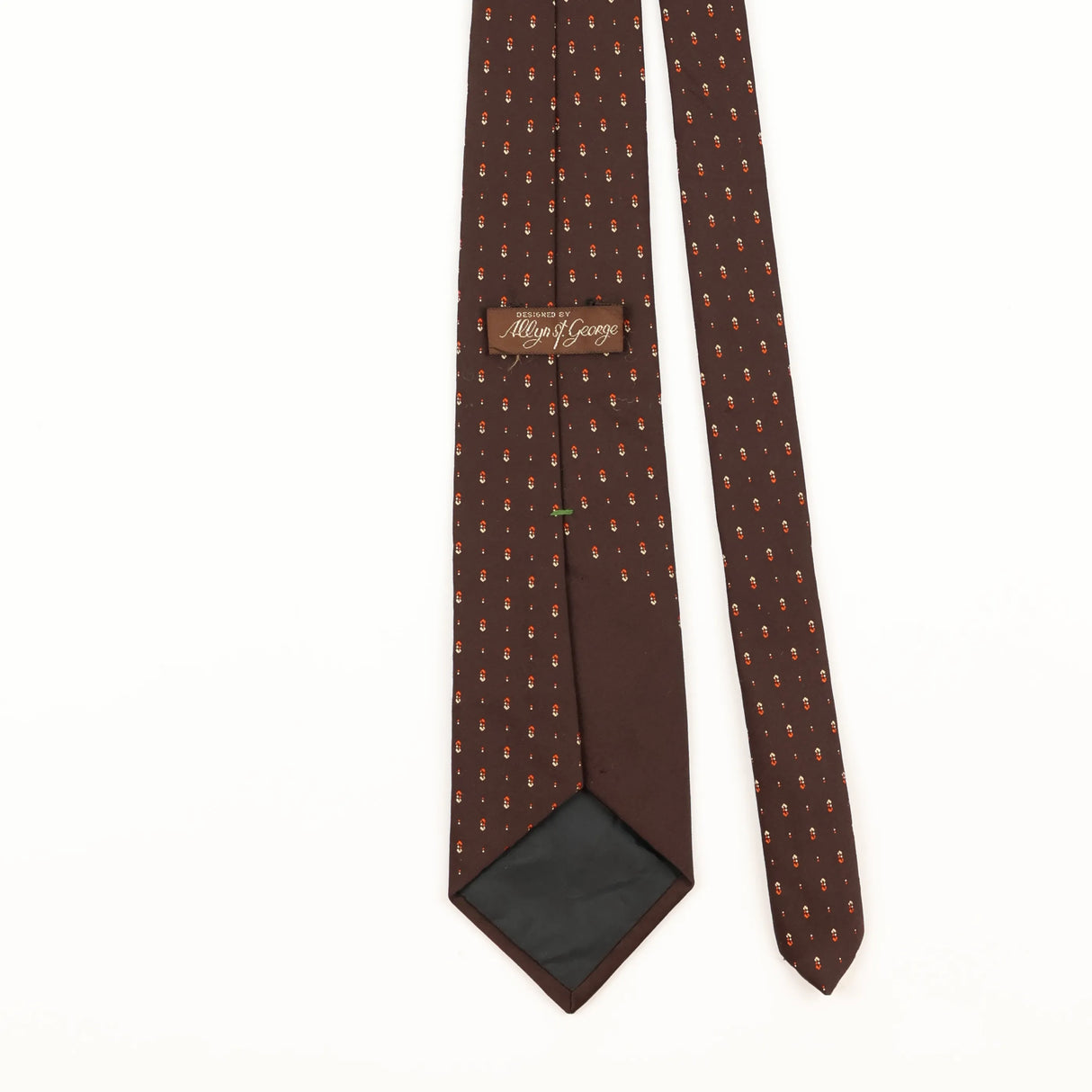 Back Detail of Vintage 1980's St George Geometric Patterned Tie
