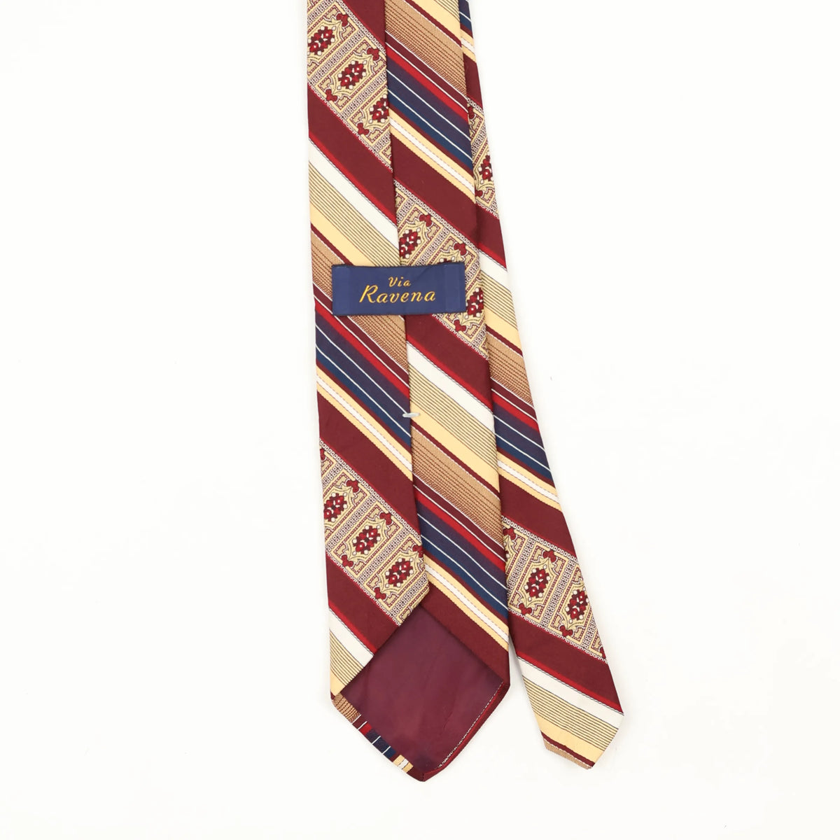 Back Back Detail of Vintage 1980's Striped Patterned Tie