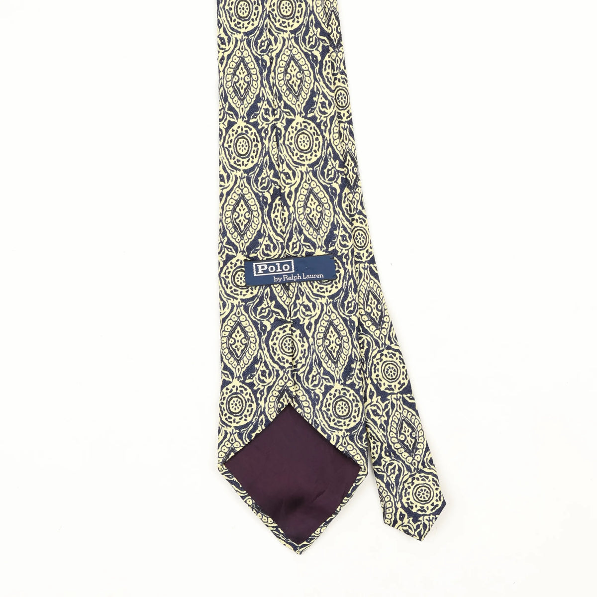 Back Back Detail of Vintage 1990's Ralph Lauren Geometric Patterned Tie