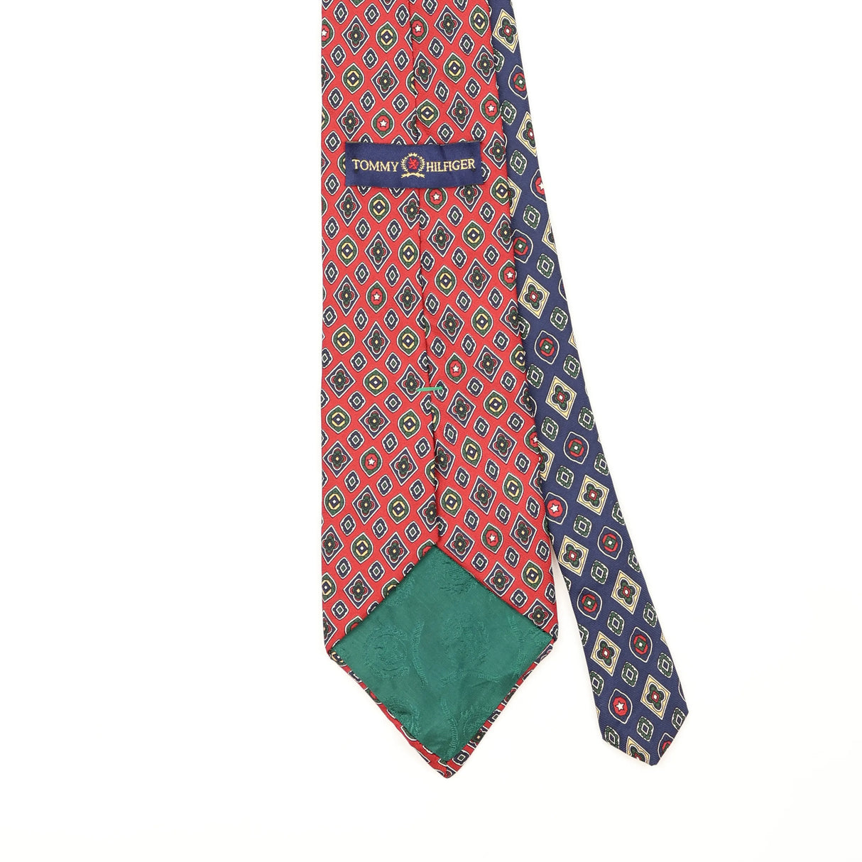 Back Back Detail of Vintage 1990's Tommy Hilfiger Geometric Patterned Tie