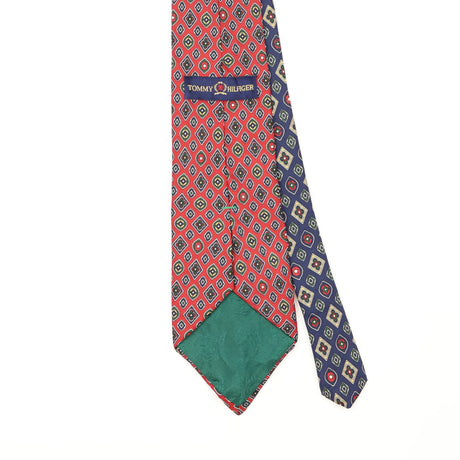 Back Back Detail of Vintage 1990's Tommy Hilfiger Geometric Patterned Tie