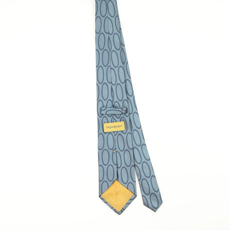 Back of Vintage 1990's Yves Saint Laurent Geometric Patterned Tie