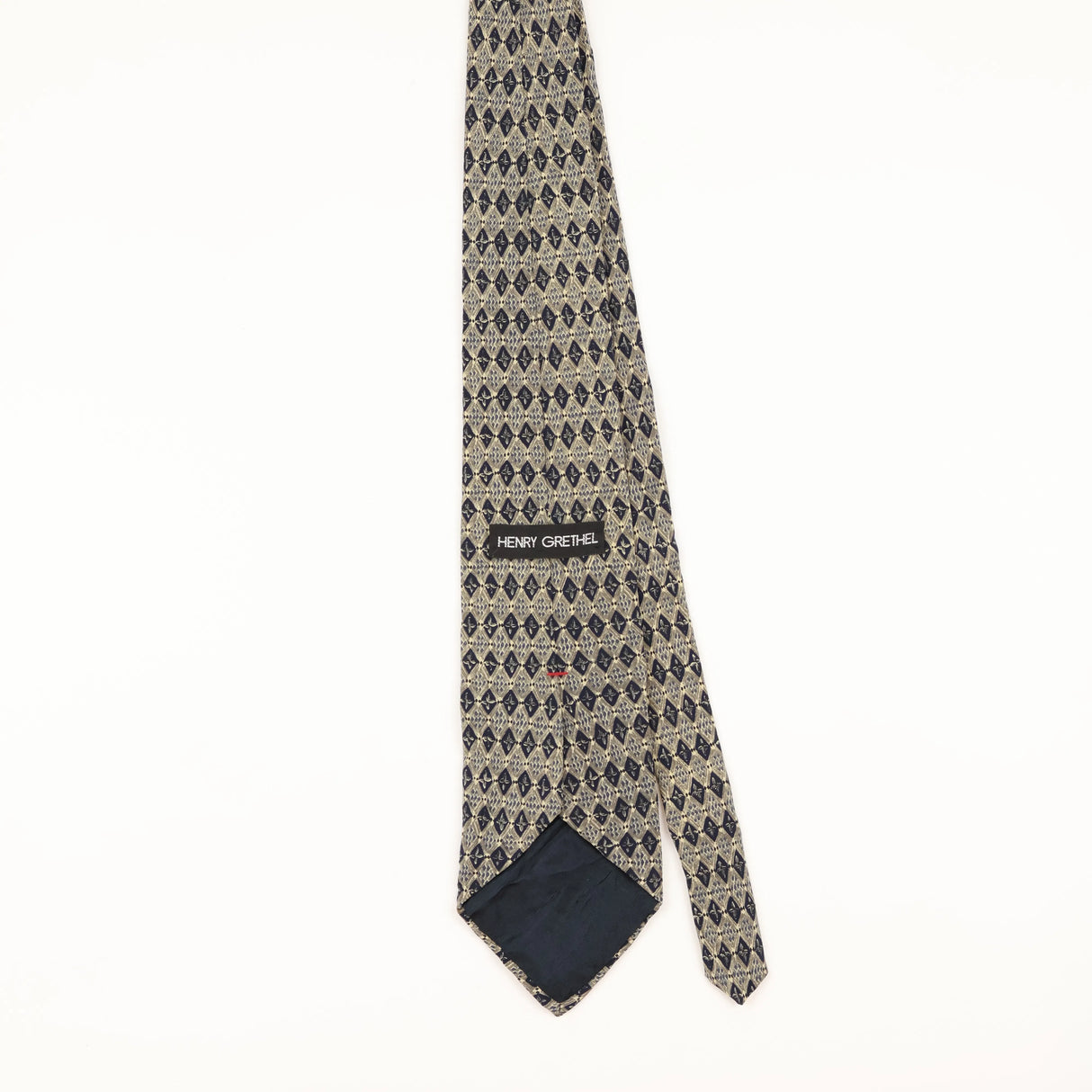Back of Vintage 1990's Henry Grethel Geometric Patterned Tie