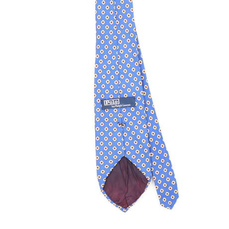 Back Back Detail of Vintage 1990's Ralph Lauren Flower Polka Dot Patterned Tie