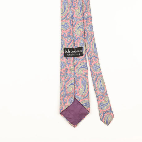 Back Detail of Vintage 1990's Oleg Cassini Paisley Patterned Tie