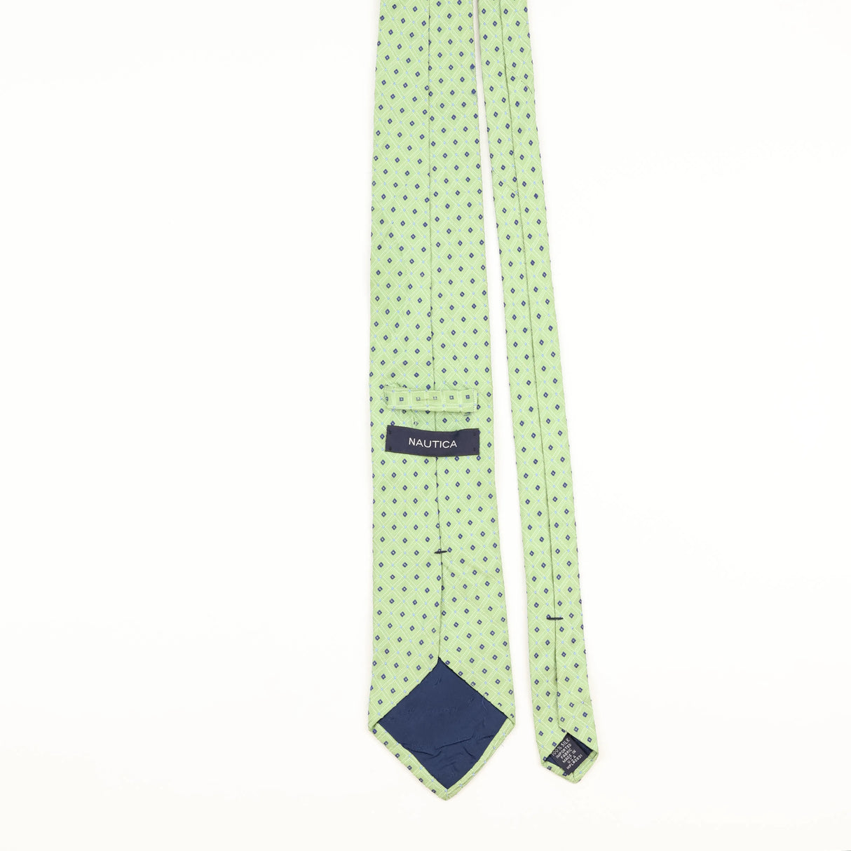 Back of Vintage Nautica Geometric Patterned Tie