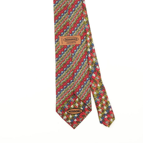 Back Detail of Vintage 1990's Missoni Striped Patterned Tie