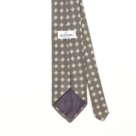 Back Detail of Vintage 1990's Valentino Geometric Patterned Tie