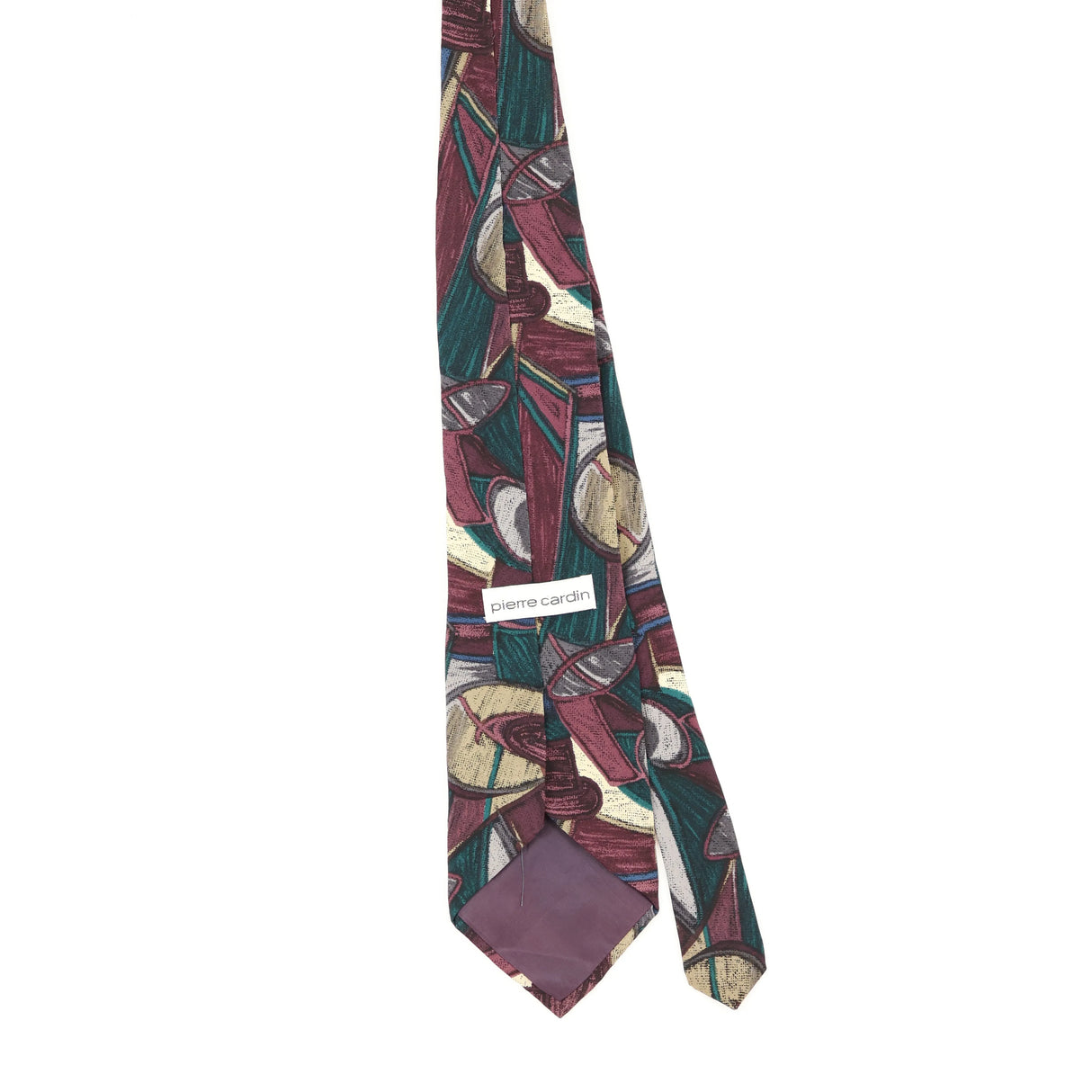 Back Back of Vintage 1990's Pierre Cardin Abstract Patterned Tie