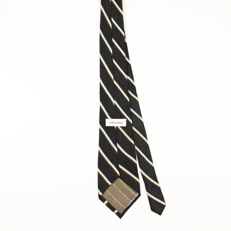 Back of Vintage Calvin Klein Striped Patterned Tie