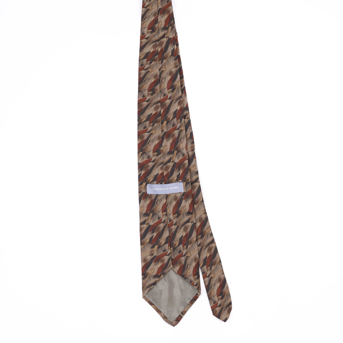 Back Back of Vintage 1990's Geoffrey Beene Abstract Patterned Tie