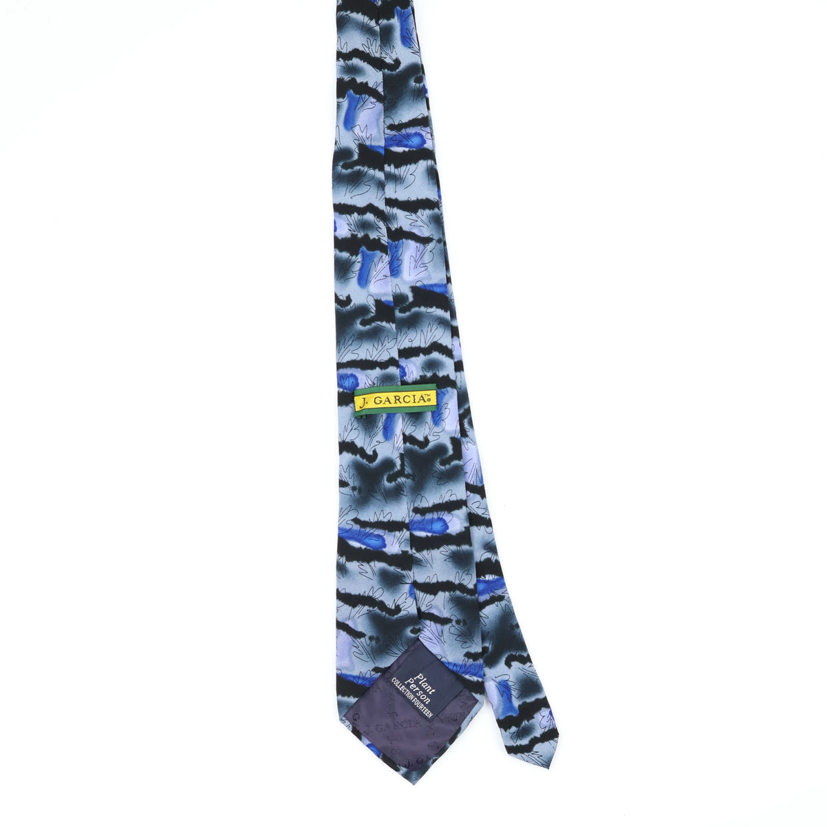Back Back of Vintage 1990's Jerry Garcia Plant Person Abstract Patterned Tie
