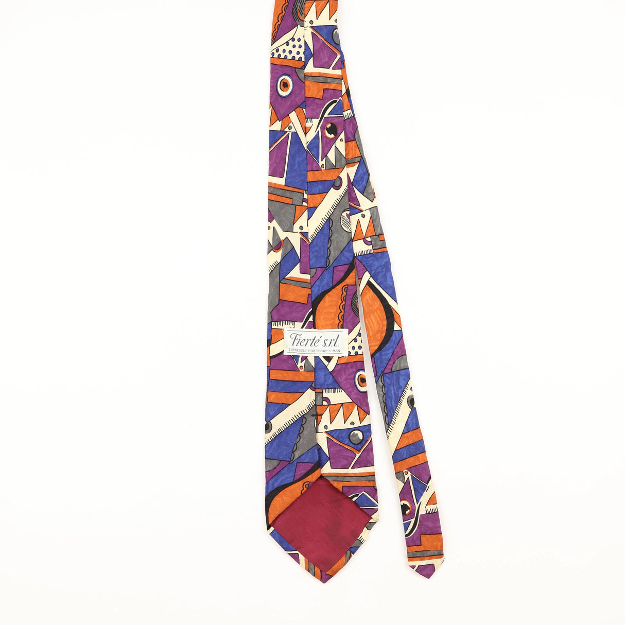 Back of Vintage 1990's Abstract Patterned Tie