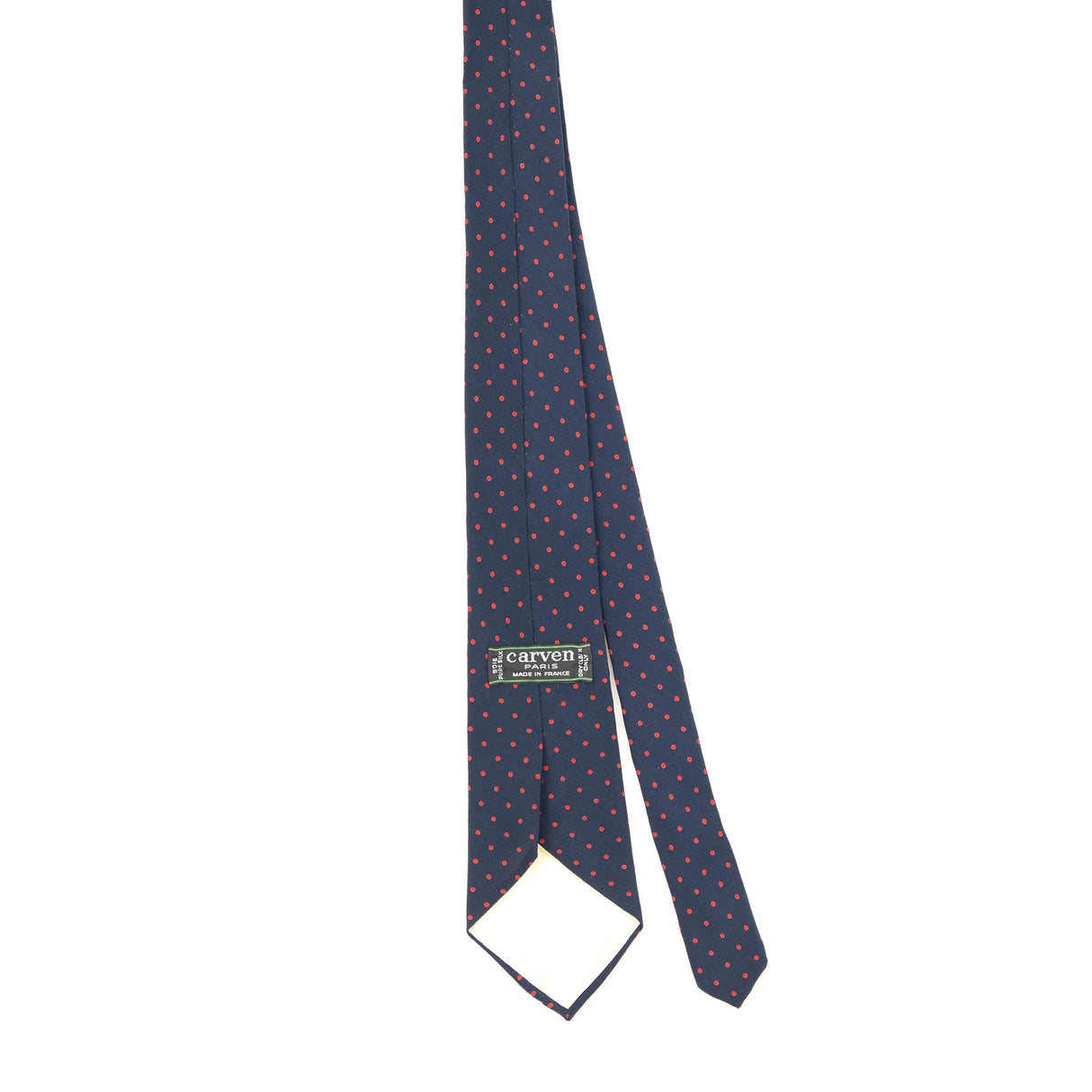 Back Back of Vintage 1980's Carven Polka Dot Patterned Tie