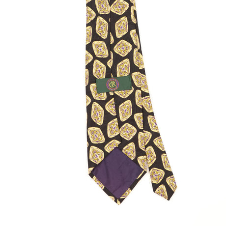 Back Detail of Vintage 1990's Club Room Geometric Patterned Tie