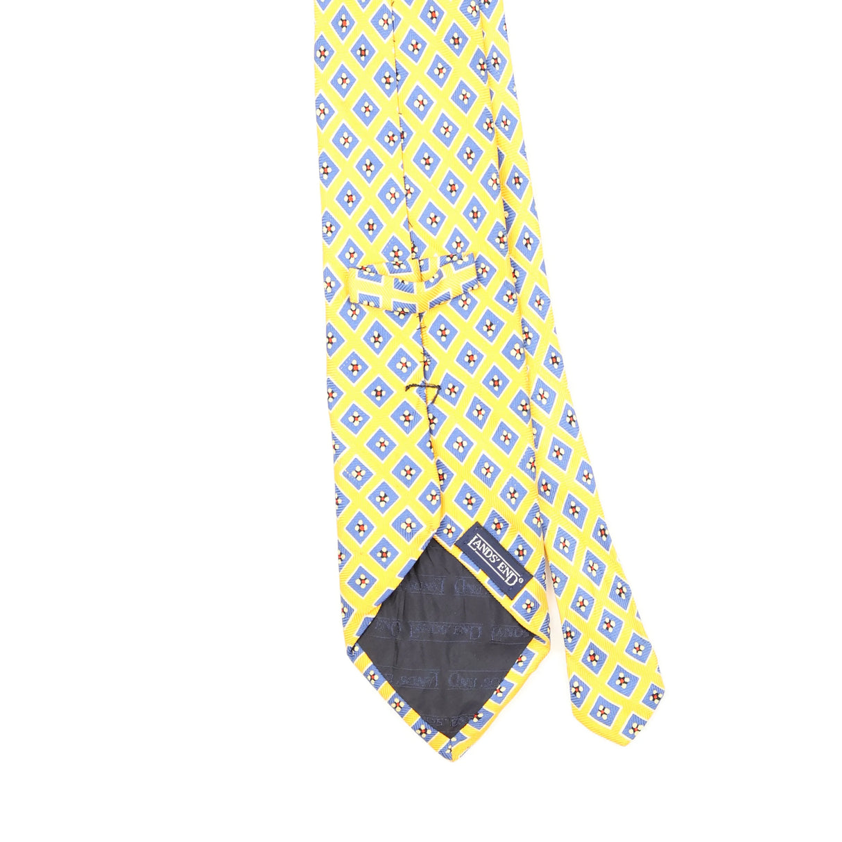 Back Back Detail of Vintage 1990's Lands' End Geometric Patterned Tie