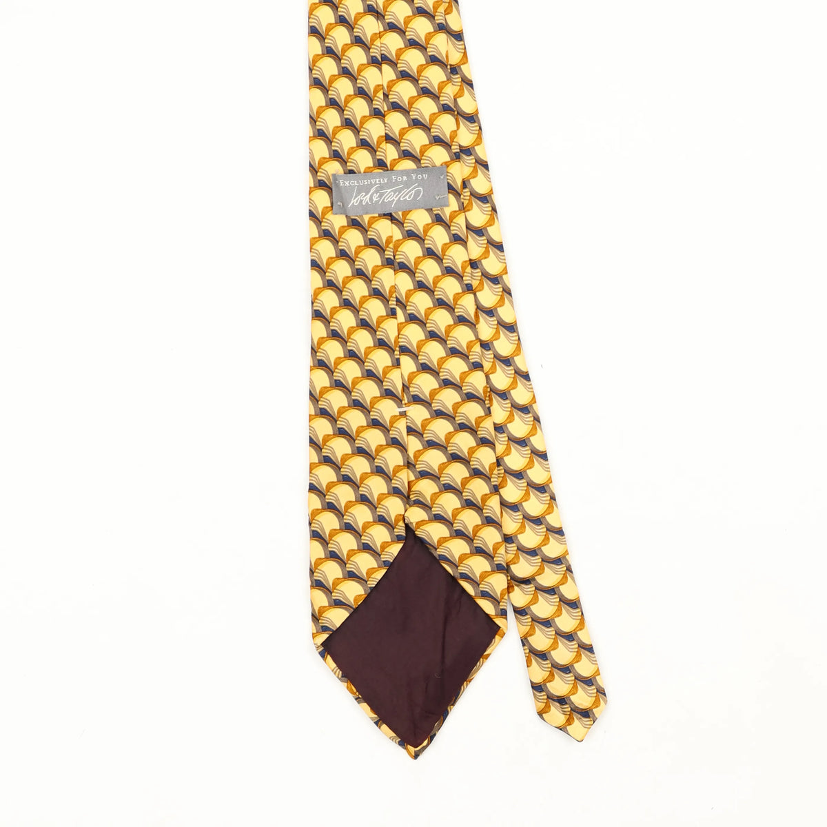 Back Back Detail of Vintage 1990's Lord & Taylor Geometric Patterned Tie