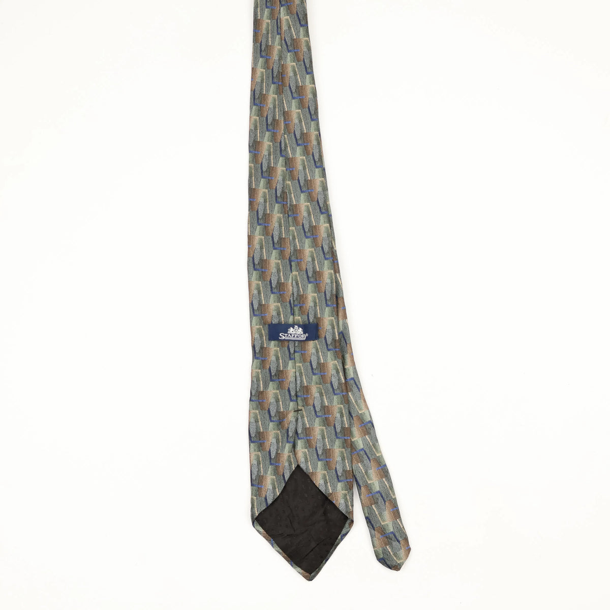 Back Back of Vintage 1990's Stafford Geometric Patterned Tie