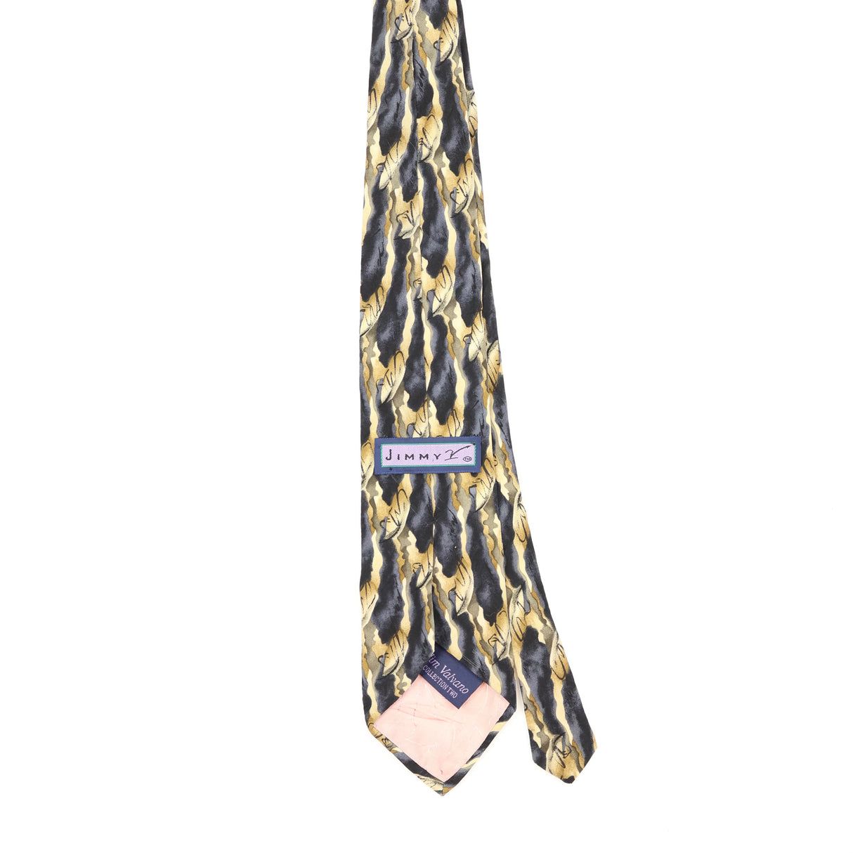 Back Back of Vintage 1990's Stonehenge Jimmy Valvano Abstract Patterned Tie