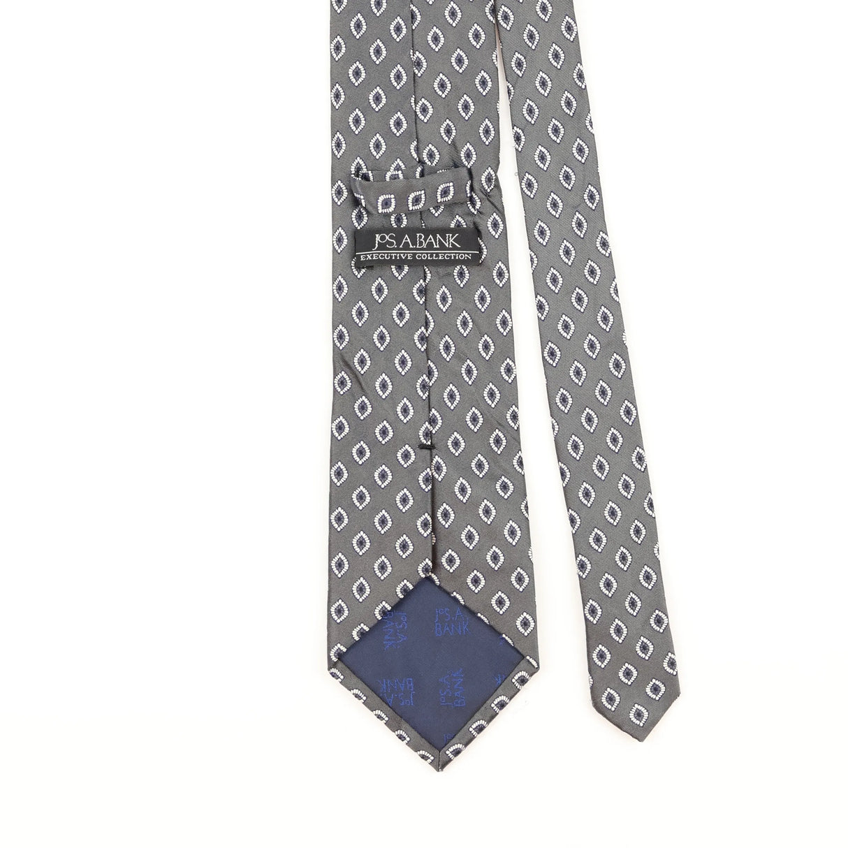 Back Detail of Vintage 1990's Jos. A. Bank Geometric Patterned Tie