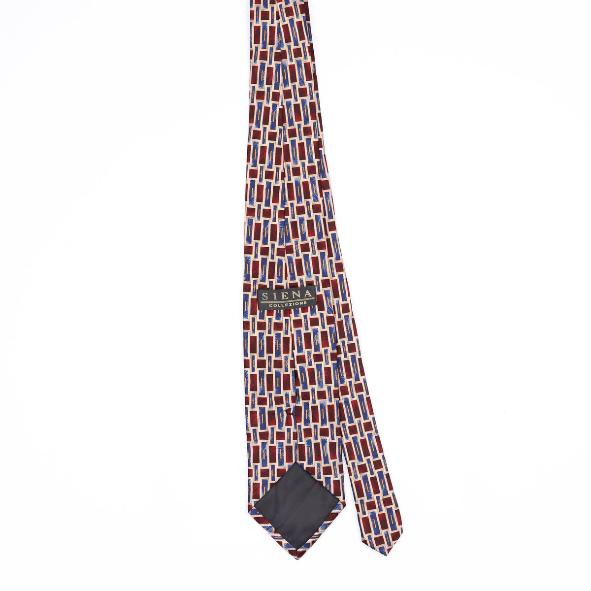 Back Back of Vintage Geometric Patterned Tie