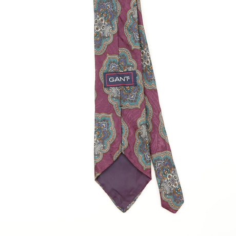 Back Detail of Vintage 1990's Gant Paisley Patterned Tie