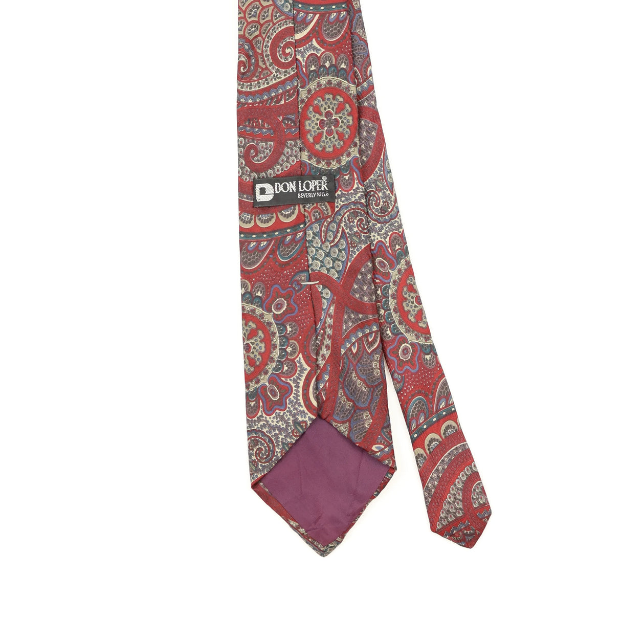 Back Detail of Vintage 1990's Don Loper Abstract Patterned Tie