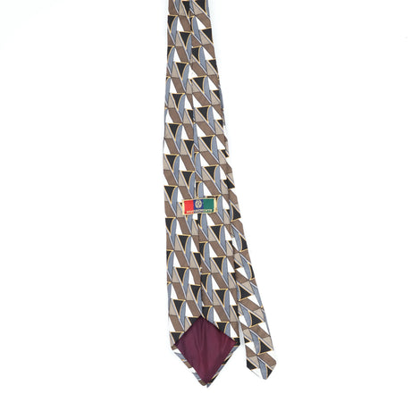 Back Back of Vintage Geometric Patterned Tie