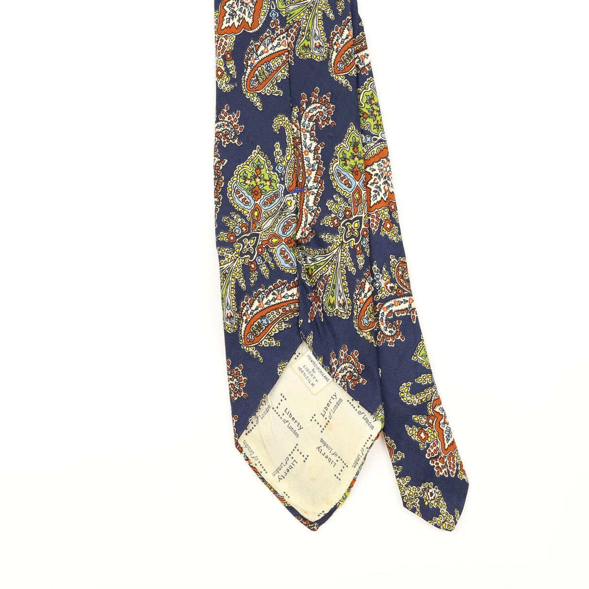 Back Detail of Vintage 1980's Liberty of London Paisley Patterned Tie
